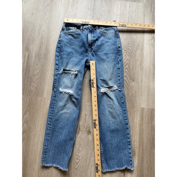 Topshop Women's Straight Jeans, size 25, Distressed - Picture 3 of 7